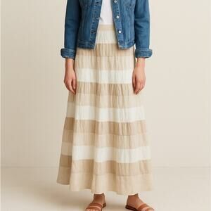 Cottagecore Y2K Maxi Prairie Skirt Light Academia Plaid Women's Size 16